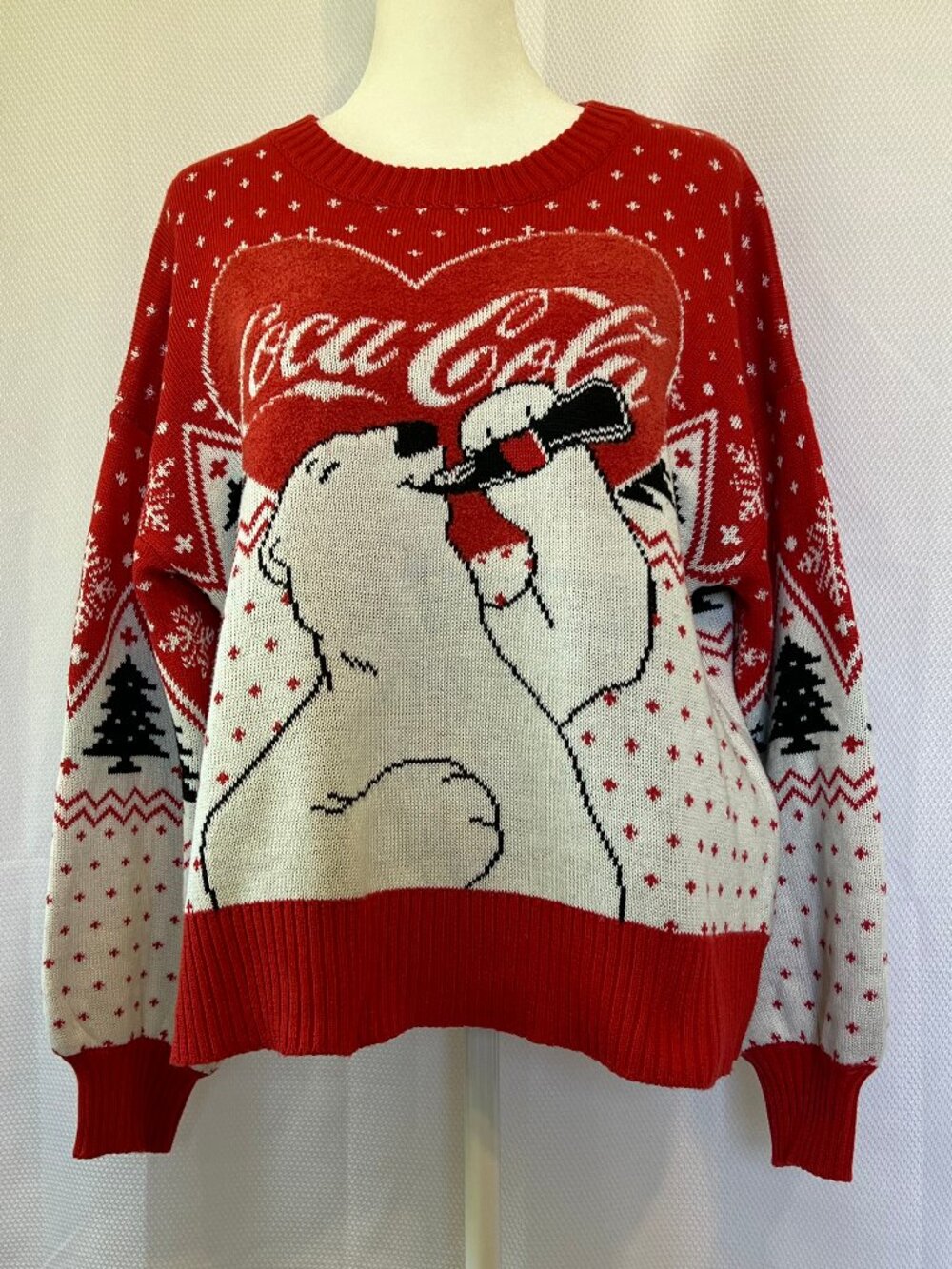 Coca-Cola Heart Polar Bear Ugly Christmas Sweater